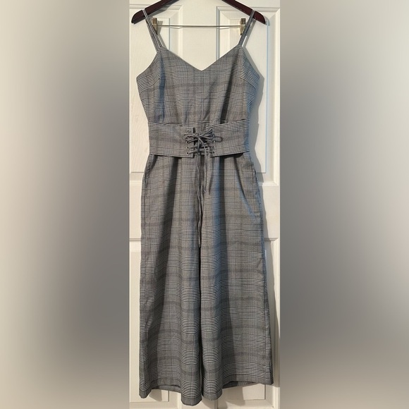 SILENCE + NOISE Urban Outfitters 6 Glenn Plaid Corset Jumpsuit Menswear Hi Rise - Picture 5 of 15